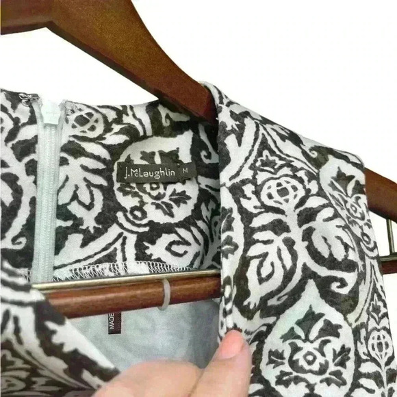 J. Mclaughlin Dress Women M Devon Brown & Cream Sheath Business Great Condition! - Picture 4 of 5